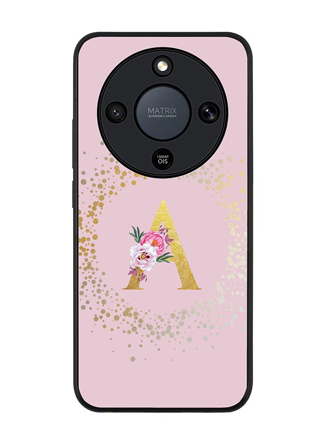 For Honor X9d / Magic8 Lite / X70 Case,Slim fit Camera Protection, Shockproof Thin Phone cover  - Custom Monogram Floral - A  (Pink )